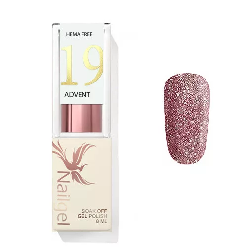 Advent 19 - Esmalte en gel 8 ml - Malva con brillo -