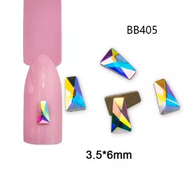Rhinestone, AB teatro, trapezoide largo 20 piezas