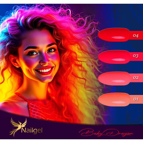 Baby Dragon – Set de 4 esmaltes de gel con rueda de muestra de regalo