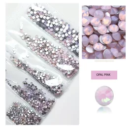   Conjunto de 1680 diamantes de imitación de cristal en 6 tamaños - Opal rosa