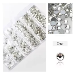   Conjunto de 1680 diamantes de imitación de cristal en 6 tamaños P01 - Claro