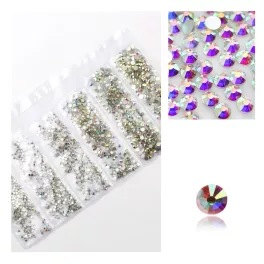   Set de 1680 diamantes de imitación de cristal en 6 tamaños P04 - Crystal AB