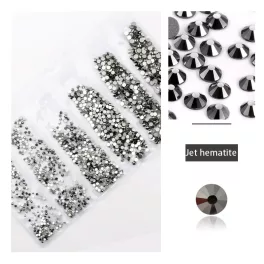   Set de 1680 diamantes de imitación de cristal en 6 tamaños P19 - Hematita Jet