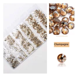   Set de 1680 diamantes de imitación de cristal en 6 tamaños P20 - Champán de placa