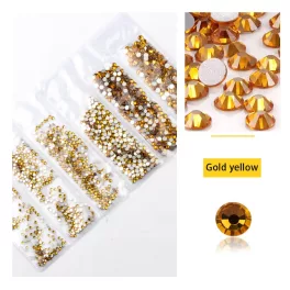   Conjunto de 1680 diamantes de imitación de cristal en 6 tamaños P22 - Oro amarillo