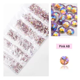   Conjunto de 1680 diamantes de imitación de cristal en 6 tamaños P34 - Rosa AB