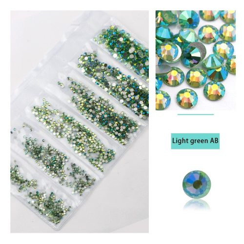 Conjunto de 1680 diamantes de imitación de cristal en 6 tamaños P36 - Verde claro AB