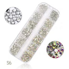   Conjunto de 1440 diamantes de imitación de cristal, 2 esmalte semipermanente , 6 tamaños S6