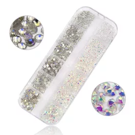   Conjunto de 1440 diamantes de imitación de cristal, 2 esmalte semipermanente , 6 tamaños S8