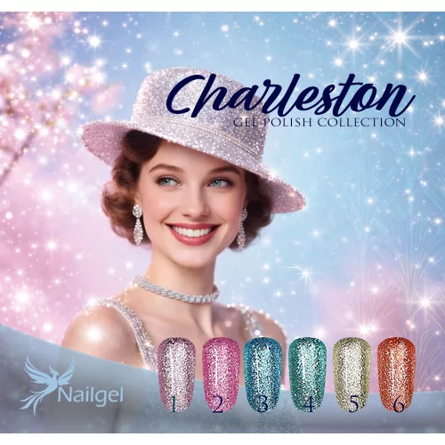 Colección de geles Charleston con 6 esmaltes y una margarita de regalo
