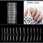 Punta de uñas de gel, tamaño REFILL 8, L cubo estrechado - transparente -50 pcs