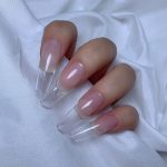 Punta de uñas de gel, tamaño REFILL 9, L cubo estrechado - transparente -50 pcs