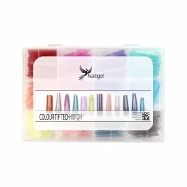   Plantilla de uñas de plástico, 12 combinaciones diferentes, 296 piezas