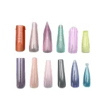 Plantilla de uñas de plástico, 12 combinaciones diferentes, 296 piezas
