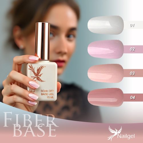 Fiber Base – Colección de 4 esmaltes base semipermanentes