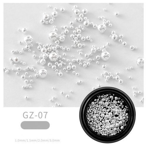 Granos de pulverización de plata blanca/caviar tamaño mixto - paquete pequeño