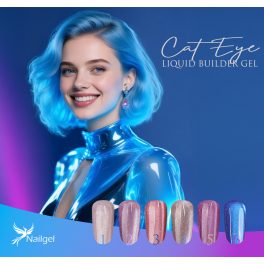   Colección Cat Eye Liquid Builder de 6 piezas en tarro con dosificador, con regalo: margarita