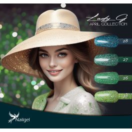  Lady G 4-pcs esmalte semipermanente conjunto con- April collection -  daisy regalo
