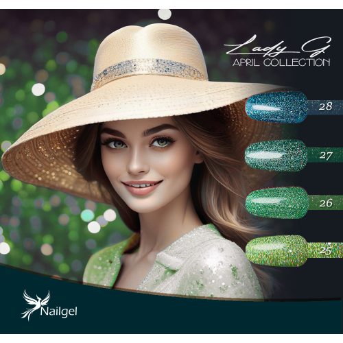 Lady G 4-pcs gel barniz conjunto con- April collection -  daisy regalo