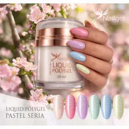   Colección Liquid Polygel pastel (6 piezas) en envase con bomba, con margarita efecto de regalo