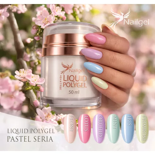 Colección Liquid Polygel pastel (6 piezas) en envase con bomba, con margarita efecto de regalo