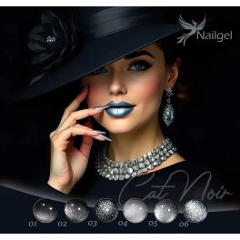   Colección Cat Noir Gel Polish con 6 esmaltes en gel y una margarita de regalo