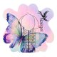 Plantilla de arte de uñas - mariposa - 1pcs