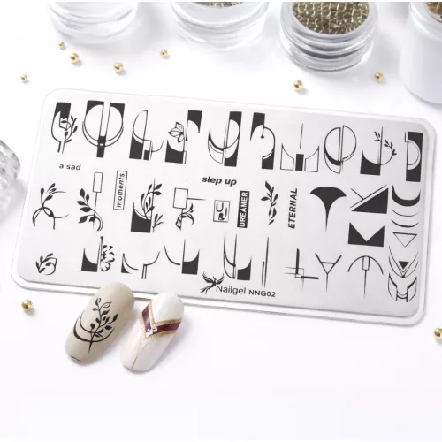 Placa de estampación para uñas 6 × 12 cm – NNG02