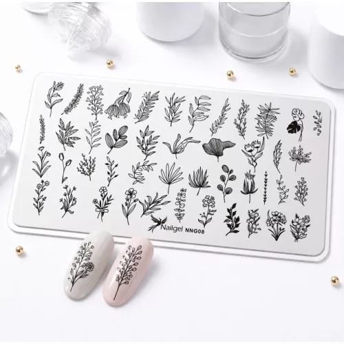 Placa de estampación para uñas 6 × 12 cm – NNG08