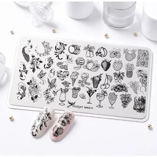 Placa de estampación para uñas 6 × 12 cm – NNG11