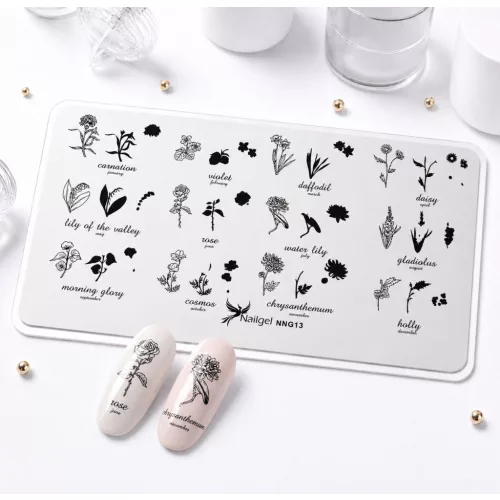 Placa de estampación para uñas 6 × 12 cm – NNG13