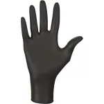 Guantes de prueba negros sin polvo de nitrilo nitrílico L