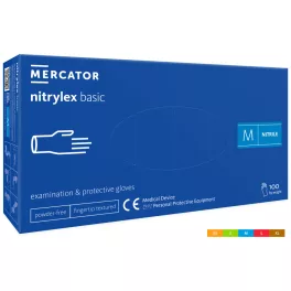   NITRYLEX BASIC A100 BLUE - guantes de prueba azules sin polvo de nitrilo M