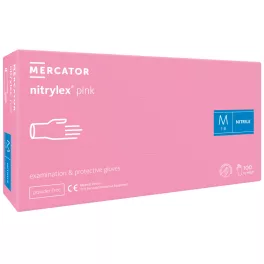   Guantes de prueba de color rosa nitrílico sin polvo de nitrilo rosa claro M                    