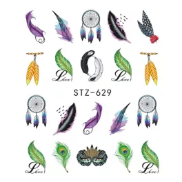 Pegatina de uñas con plumas 2