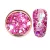 Purpurina decorativa en color rosa brillante, hexagonal, en tamaños mixtos