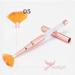 Cepillo De Ventilador Premium, Rosegold, Cristalino Decorado