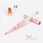 Cepillo de gel con extremo inclinado de calidad premium, oro rosado, decorado con cristales