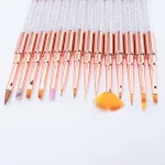 Cepillo de gel con extremo inclinado de calidad premium, oro rosado, decorado con cristales